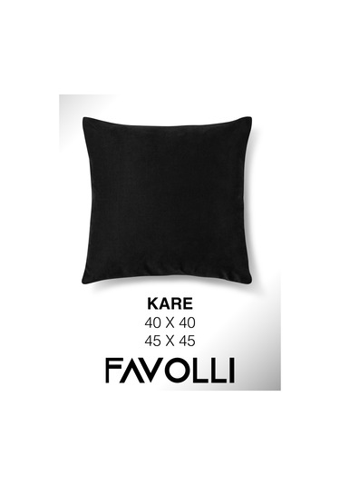 Br Favolli Kadife Dokulu Siyah Renk Kırlent Kılıfı Dream Serisi Punch Için Uygun Gizli Fermuar Siyah