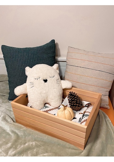 Masif Ahşap Sandık - Büyük Boy Saklama Depolama Ve Düzenleme Için Tahta Kutu Çok Amaçlı Organizer - Big Wooden Box Ahşap