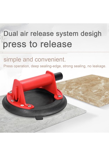 Moveevo 200mm Çaplı Vakum Sünger, Cam/seramik/mermer İçin, 100kg Yük Taşıma Kapasitesi, Basma İşlemi, Hava Salma Düğmesi, Karton Paket