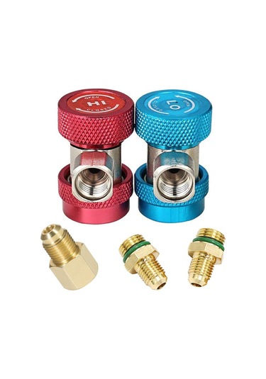 Ayarlanabilir R134a Hızlı Bağlayıcı Yüksek Düşük Dönüşüm Adaptör Bağlantıları, Soğutucu Tank Adaptör Kiti
