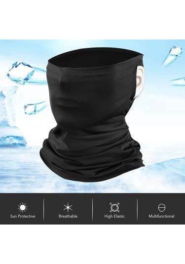 Yaleker Spor Dışarıda Kullanım Multifonksiyonlu Bisiklet Maska Yaz Güneş Koruyucu Buz Ipi Bandana Kulak Kayışlı Koyu Gri Diğer