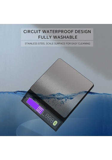 Fortunelane Ip67 Su Geçirmez Dijital Terazi - Kesin Sayma, Otomatik Kapatma, 10kg/1g, 400mah Li-pil, Siyah Abs+paslanmaz Çelik Siyah