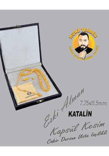 Cabir Dursun Haç Obje Eski Alman Katalin Kapsül Kesim 7,75x11,5mm