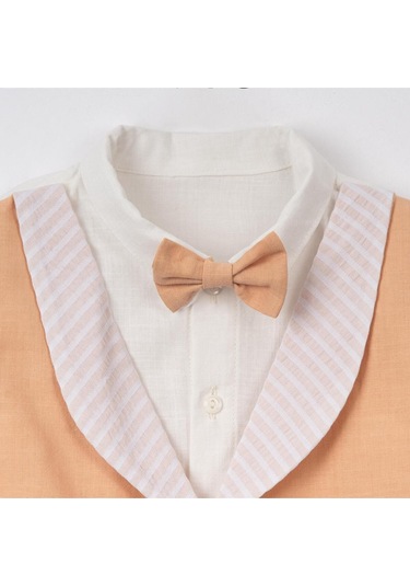 Yelekli Gömlek Pantolon Takım Camel