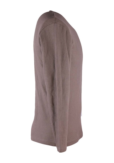 Trender O Yaka Waffle Vizon Erkek Sweatshirt 5073-2 Vizon