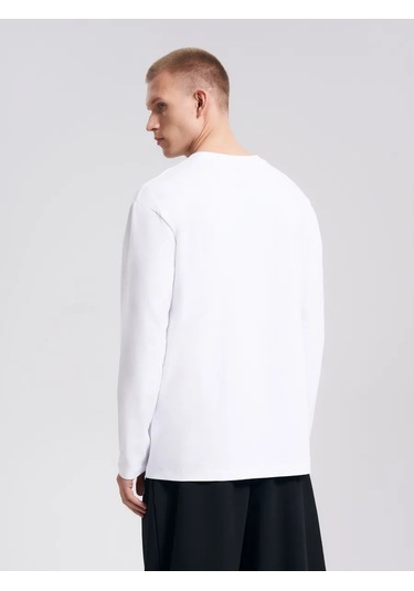 Tvoe Pamuklu Klasik Uzun Kollu Uzun Kollu Tişört 249007435 Beyaz