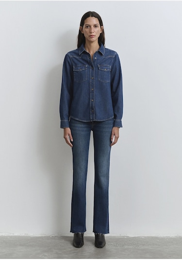 Mavi - Angela Classic Denim Koyu Mavi Jean Gömlek 1210819-89252 Koyu Mavi