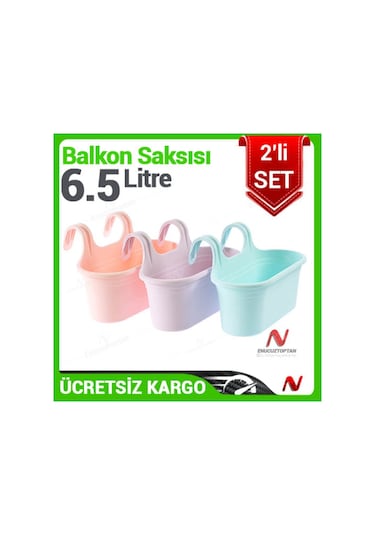 Serinova TOM2Tombik Balkon Saksı 6.5 L - 2'li Set ID2861