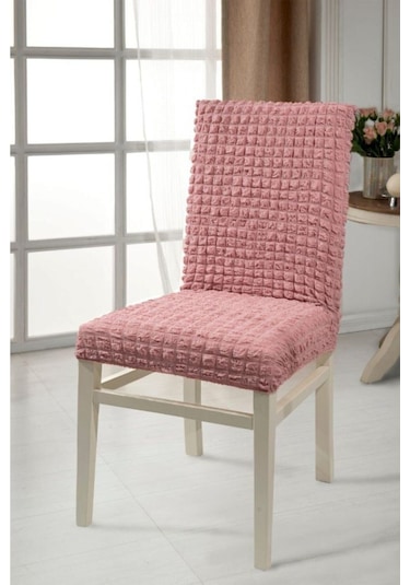 Pudra Pembe Esnek Bürümcük Sandalye Örtüsü Sandalye Kilifi