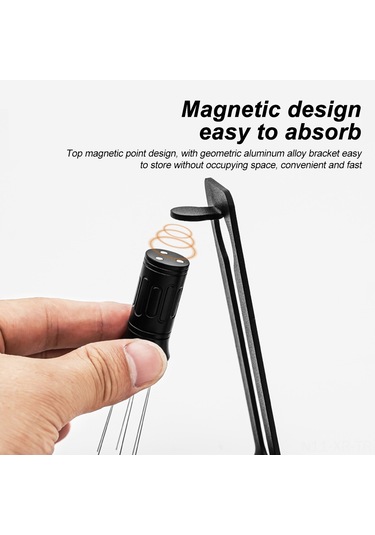 Xiyyadms Kahve Tozu Dağıtıcı, 6 İğne 0.4mm, Manyetik Tabanlı, Geri Dönüştürülebilir, Ergonomik El Kolu, Paslanmaz Çelik, Ayarlanamayan Tip Siyah