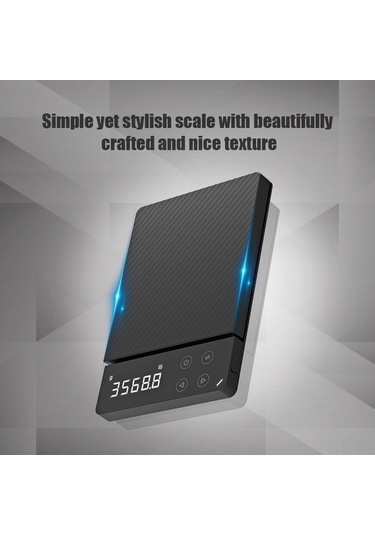 Novahub Şarj Edilebilir Hassas Mutfak Terazisi - 5 Birimli Led Ekran, Tartı Fonksiyonu, 8kg Kapasite Siyah Siyah