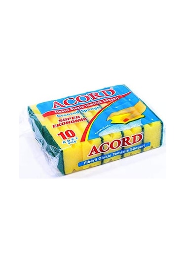 Oluklu Bulaşık Süngeri Ekonomik Paket 10 Adet Kolay Temizlik 2 Ad