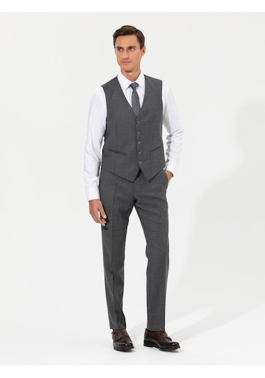 Cacharel Gri Slim Fit Yelek