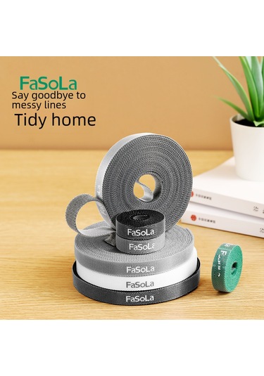 Teltree Fasola Bilgisayar Kablolarını Düzenleyici, Otomatik Yapışkan Arka Yüzeyli, 5 Metre Siyah, Ofis Ve Ev İçin Dayanıklı Kordon Bağlayıcı