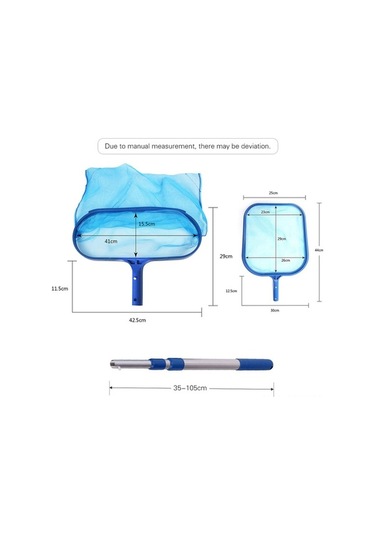 Tongxida İyileştirilmiş Havuz Temizleme Seti - Sığ Yaprak Toplama Ağı + Uzayabilir Alüminyum Sap