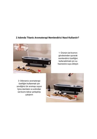 Titanic Gemi Hava Nemlendirici Işıklı Fonksiyonlu Buhar Makinesi Kumandalı Çok Renkli