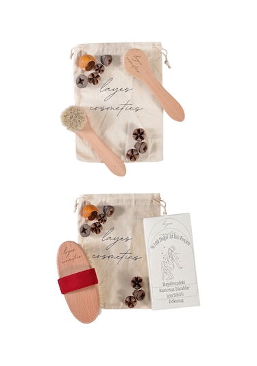 Layes Cosmetics Doğal At Kılı Fırçası Vücut + Yüz Fırçası