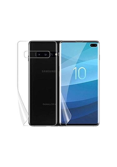 Samsung Uyumlu Galaxy S10 Plus Ön Arka Süper Pet Nano Kırılmaz Ekran Kor