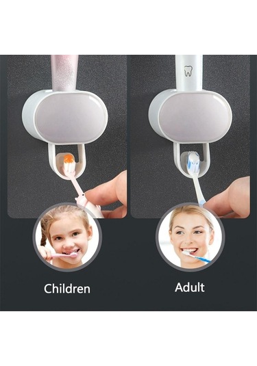 Siyah Otomatik Diş Macunu Dispenseri Banyo Aksesuarları Ev Banyo İçin Diş Fırçası Tutucu Diş Kremi Dağıtıcı Siyah