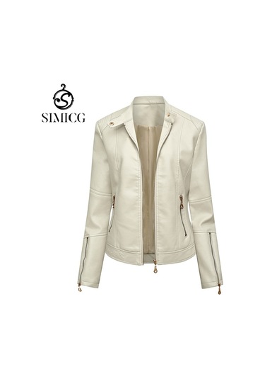 Kadın Deri Ceketleri Beyaz