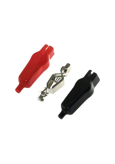 Timsah Klipsi Kılıflı Daha İyi Korozyona Dirençli Timsah Klipsleri 2 X Kırmızı