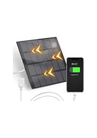 Pazly 1.5w 6v Taşınabilir Solar Şarj Aleti - Kamp, Açık Hava İçin Siyah Su Geçirmez