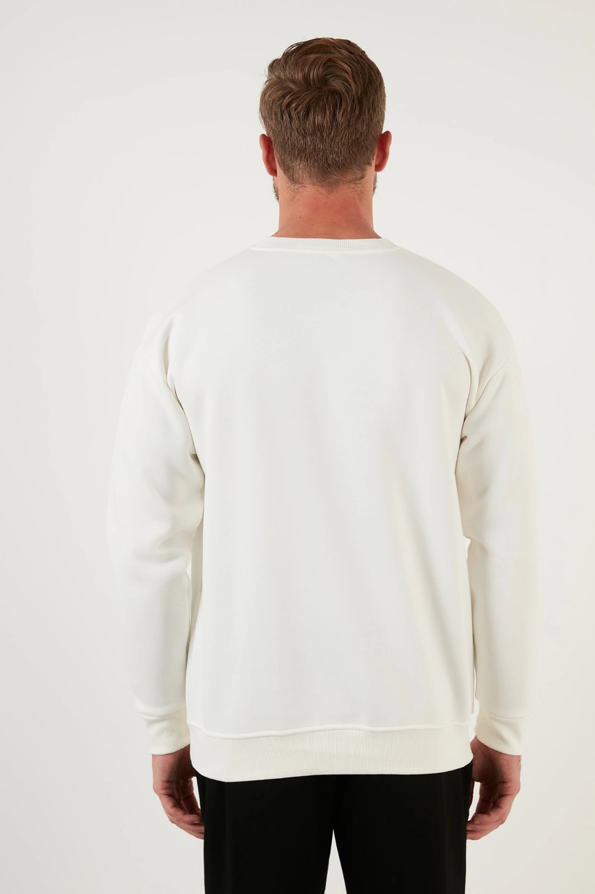 Buratti Regular Fit Bisiklet Yaka Şardonlu 2'Li Paket Erkek Sweat 5905255S2 Ekru-Siyah