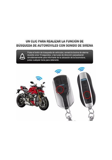 Motosiklet Alarmı, Motosiklet Hırsızlık Önleme Cihazı, Araç Hırsızlık Önleme Güvenlik Cihazı, Tek Anahtarla Çalıştırma, Motor Durdurma, Araç Arama, Çift Uzaktan Kumandalı Korna Alarmı