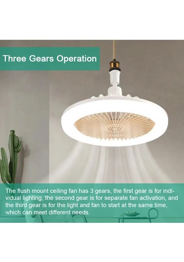 Hallow LMH00007W 2'si 1 Arada Düşük Profilli Modern Tavan Vantilatörü