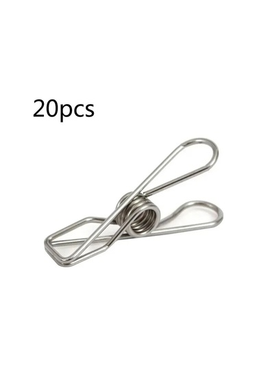 20 Adet-20 Adet Çok Amaçlı Rüzgar Geçirmez Clothespin Paslanmaz Çelik Deniz Sınıfı Dayanıklı Mandal Metal Asılı Klipler Elbise Havlu Çorap