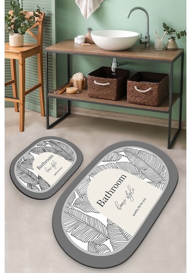 EARTH SURFACE DJT 2 LI SET Banyo Halısı Banyo Paspası Çok Renkli