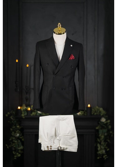 Sir Regular Fit Çift Yırtmaç Astarlı Erkek Kruvaze Tek Ceket 001