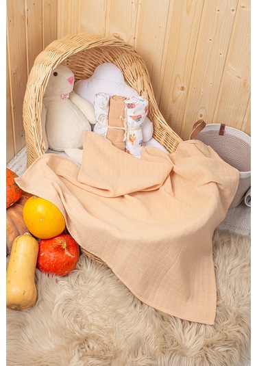 Luckka 3'lü Çok Amaçlı Müslin Örtü Seti - 75x75 Cm - Ztc200 Bej Bej