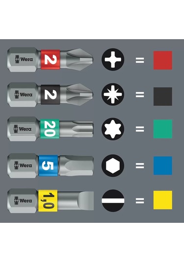 Wera 3840/1 Ts Bits, Paslanmaz, 3 X 25 Mm