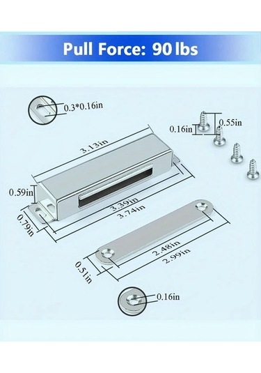 Lumaworld Siyah 4 Parça 90lb Yüksek Manyetik Paslanmaz Çelik Kapı Tutucu - Mutfak Banyo Dolap