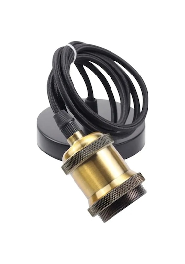 Yasenin Tavan Askılı Loft Retro Edison Ampullü Lamba 159759771 Siyah