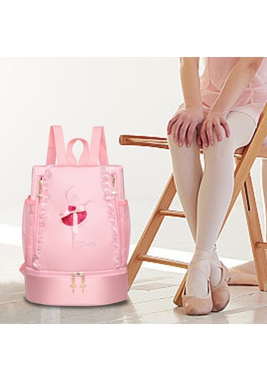 Suntek Bale Çantası Spor Yüzme Seyahat Jimnastik Için Sevimli Nakış Pembe