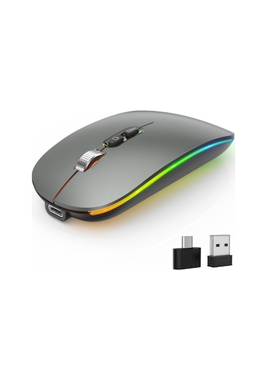 Kablosuz Led Fare Sessiz 2.4g Şarj Edilebilir Dizüstü Bilgisayar Faresi Diğer