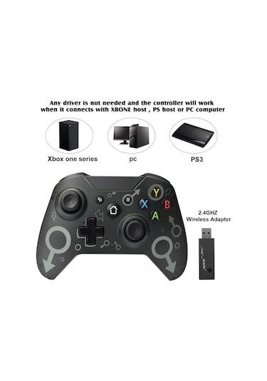 N-1 Kablosuz Titreşimli Oyun Kolu 2.4G X-One/Pc/Ps3/Xsx Uyumlu
