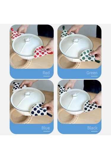 Kırmızı Üçgen Pamuk Pot Kulp Kılıfı Isıya Dayanıklı Nokta Baskı Haşlanma Geçirmez Asılı Döngü Kalın Mini Mutfak Kalbur Kızartma Tavası