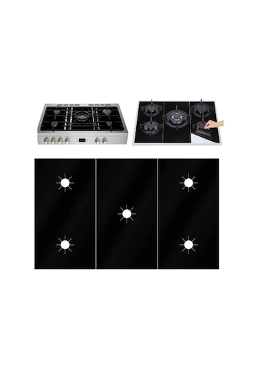 Shineyee 3'lü Gaz Ocak Koruyucu Kılıfı - Yüksek Sıcaklığa Dayanıklı, Yağ Spreyini Engeller, Ocak Tahtasını Temiz Tutar 52.8x26 Cm