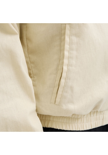 Jack&jones Blaleister Linen Blend Bomber Erkek Bej Klasik Yaka Ceket Bej