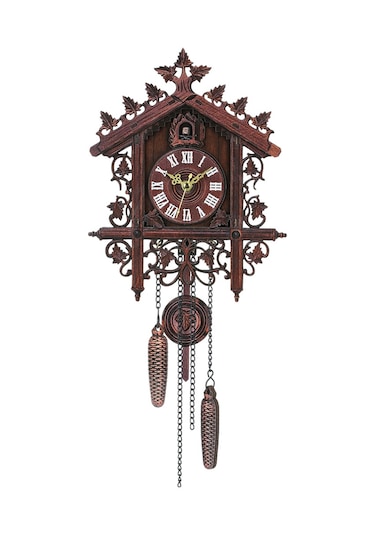 Lemestar Ahşap Dekoratif Duvar Saati - Stil 2, Güzellikli Kuş Desenli, Ev Dekorasyonu İçin Zaman Gösterici Cml-002 Renkli