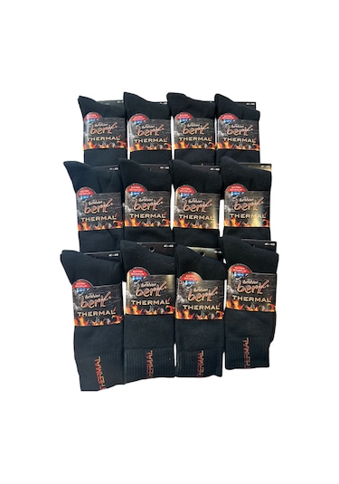 Erkek Kışlık Thermal Havlu Çorap 12 Adet Kampanyalı Fiyat Siyah