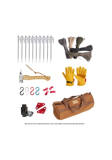 Skycity Kamp Çadır Çivi Depolama Çantası - Dış Mekan Aletleri, Rüzgar Teli, Çekiç Saklama Torbası - Kalın Kumaş - Siyah Siyah