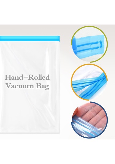 Youmex Seyahat İçin 10'lu Vakumlu Sıkıştırma Depolama Çantaları - Şeffaf, Pa+pe Malzeme, Uzay Tasarrufu, Kolay Kullanım 2x35x50, 4x40x60, 4x50x70 Cm Çok Renkli