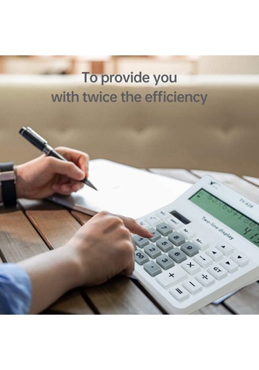 Singree 12 Haneli Geniş Lcd Ekran Büyük Tuşlu Solar Ve Pil İle Çalışan Ofis Okul Ev İçin Hesap Makinesi Beyaz