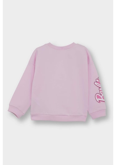 Defacto Kız Bebek Barbie Bisiklet Yaka Sweatshirt F4979a525aupn633 Pembe