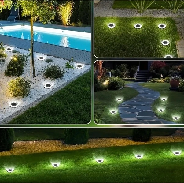 Trendooze 4'lü Solar Bahçe Aydınlatma, 8 Led Sıcak Işık Lambası, Gaojunshop01 Party Dekor Işığı Sıcak Işık