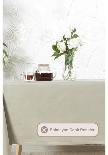 Elart Soft Masa Örtüsü Kadife Dikdörtgen 150x220 Cm Adaçayı Adaçayı